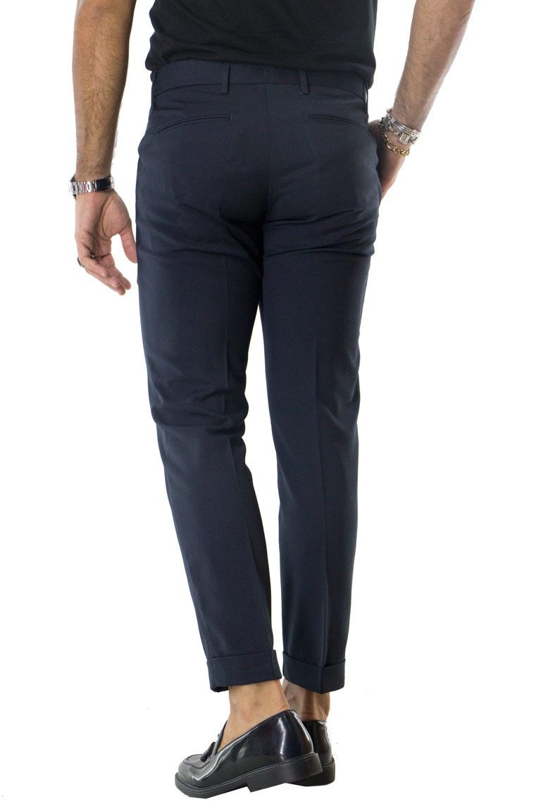 Pantalone uomo elegante slim tasca america invernale effetto lana elasticizzato