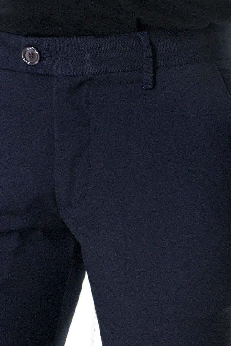 Pantalone uomo elegante slim tasca america invernale effetto lana elasticizzato