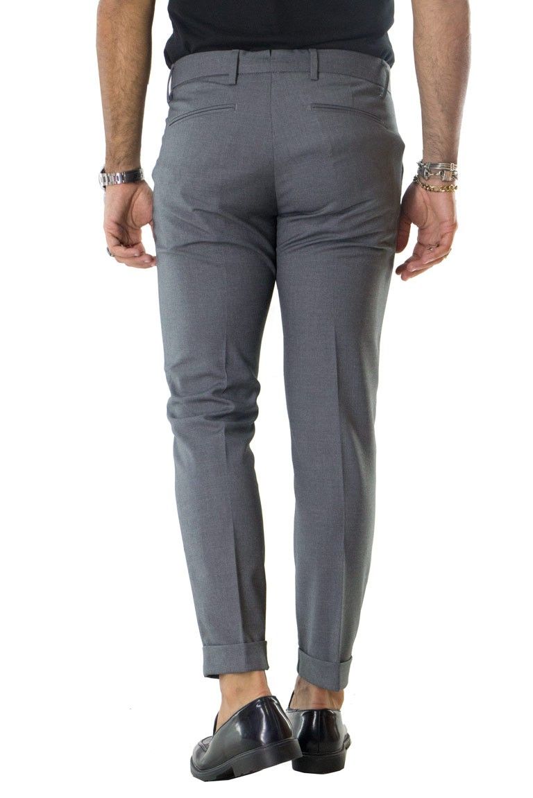 Pantalone uomo elegante slim tasca america invernale effetto lana elasticizzato