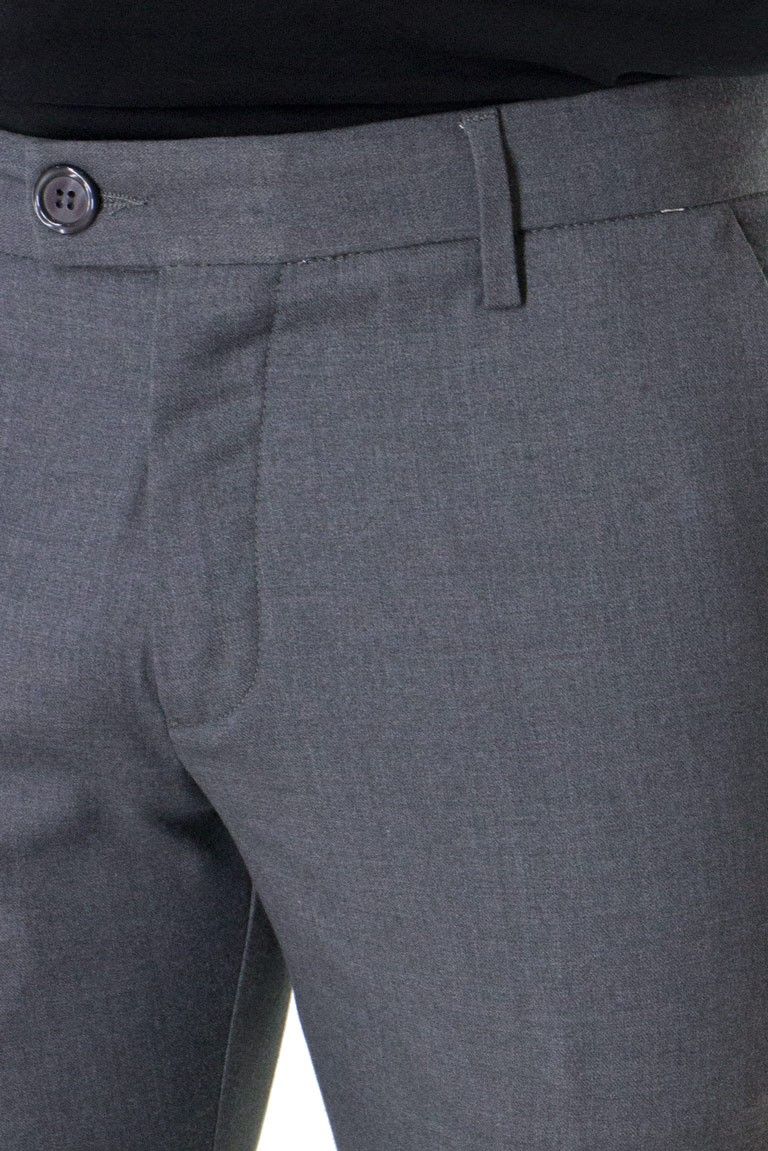 Pantalone uomo elegante slim tasca america invernale effetto lana elasticizzato