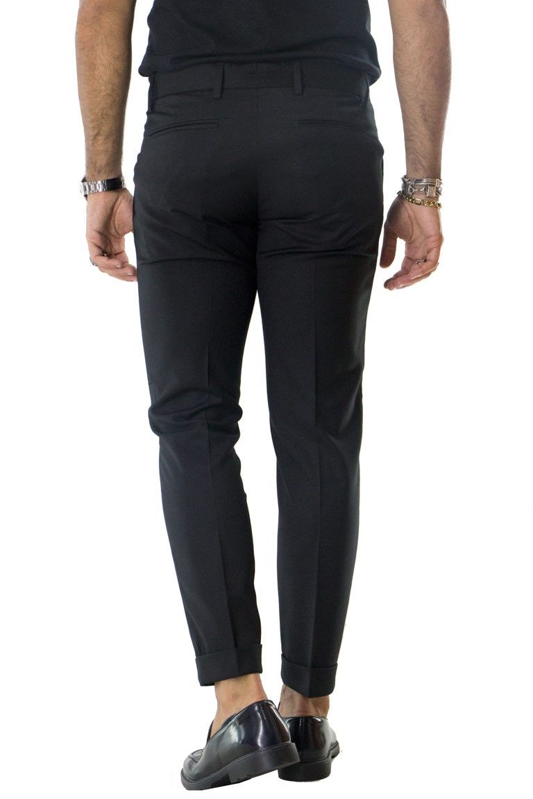 Pantalone uomo elegante slim tasca america invernale effetto lana elasticizzato