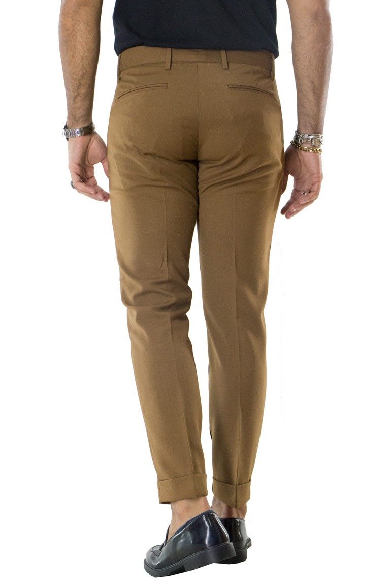 Pantalone uomo elegante slim tasca america invernale effetto lana elasticizzato