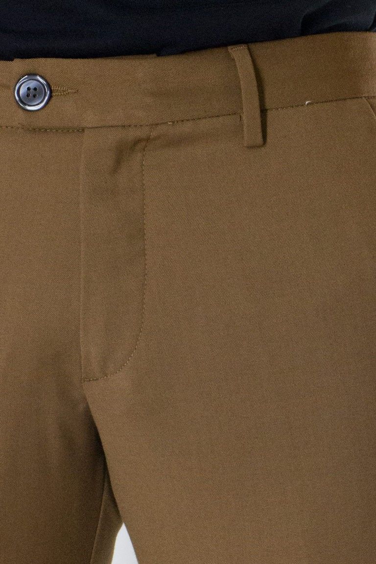 Pantalone uomo elegante slim tasca america invernale effetto lana elasticizzato