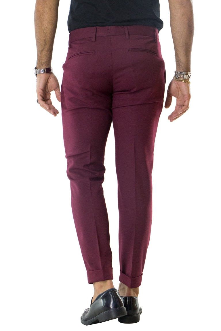 Pantalone uomo elegante slim tasca america invernale effetto lana elasticizzato
