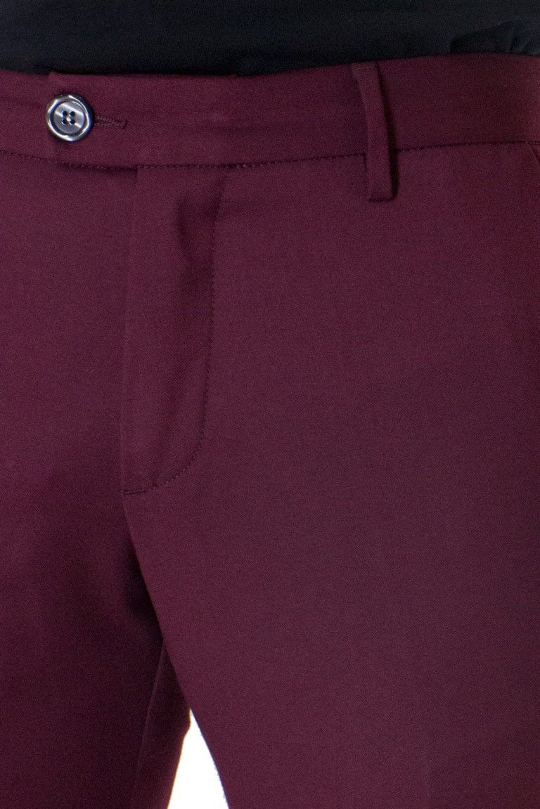 Pantalone uomo elegante slim tasca america invernale effetto lana elasticizzato