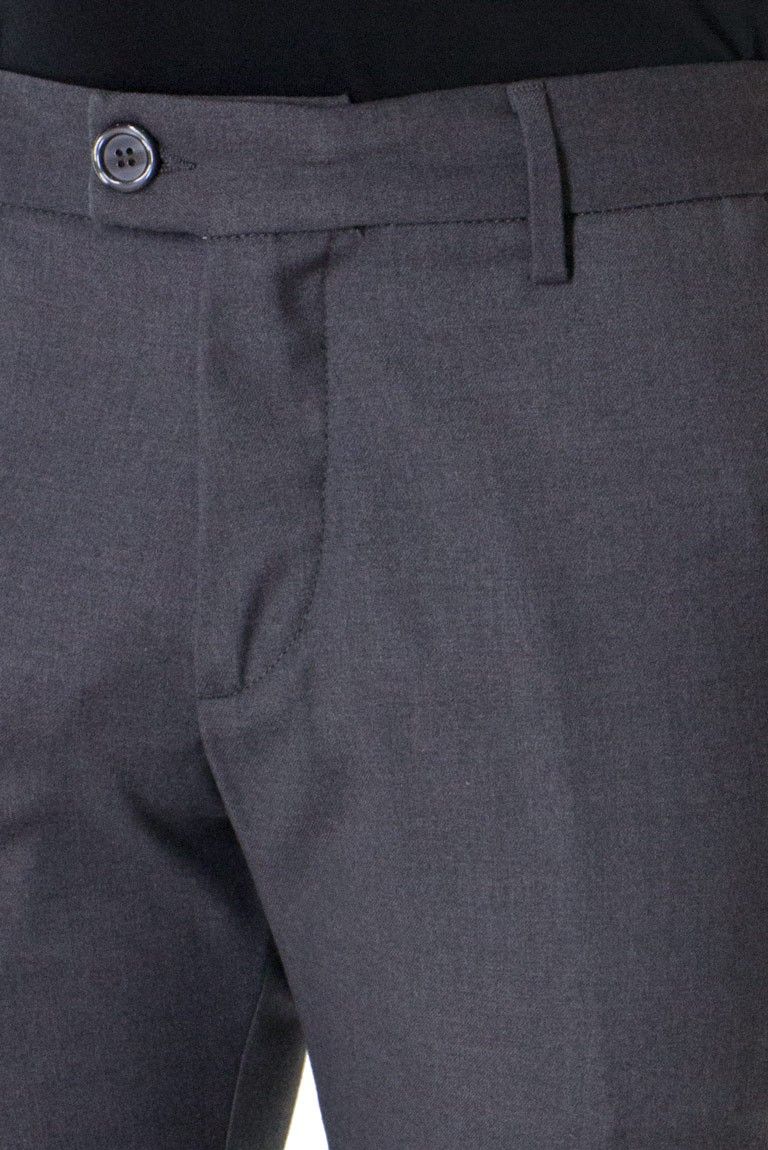 Pantalone uomo elegante slim tasca america invernale effetto lana elasticizzato