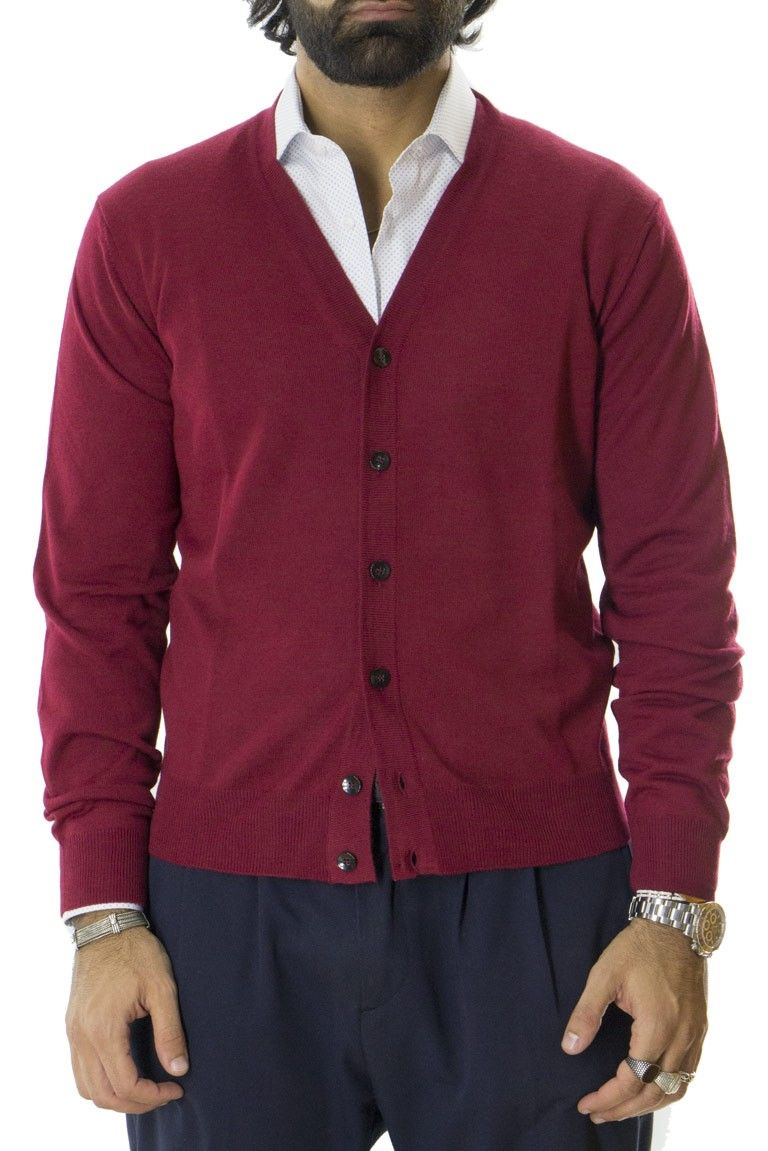 Cardigan uomo 6 bottoni misto merinos invernale regular fit