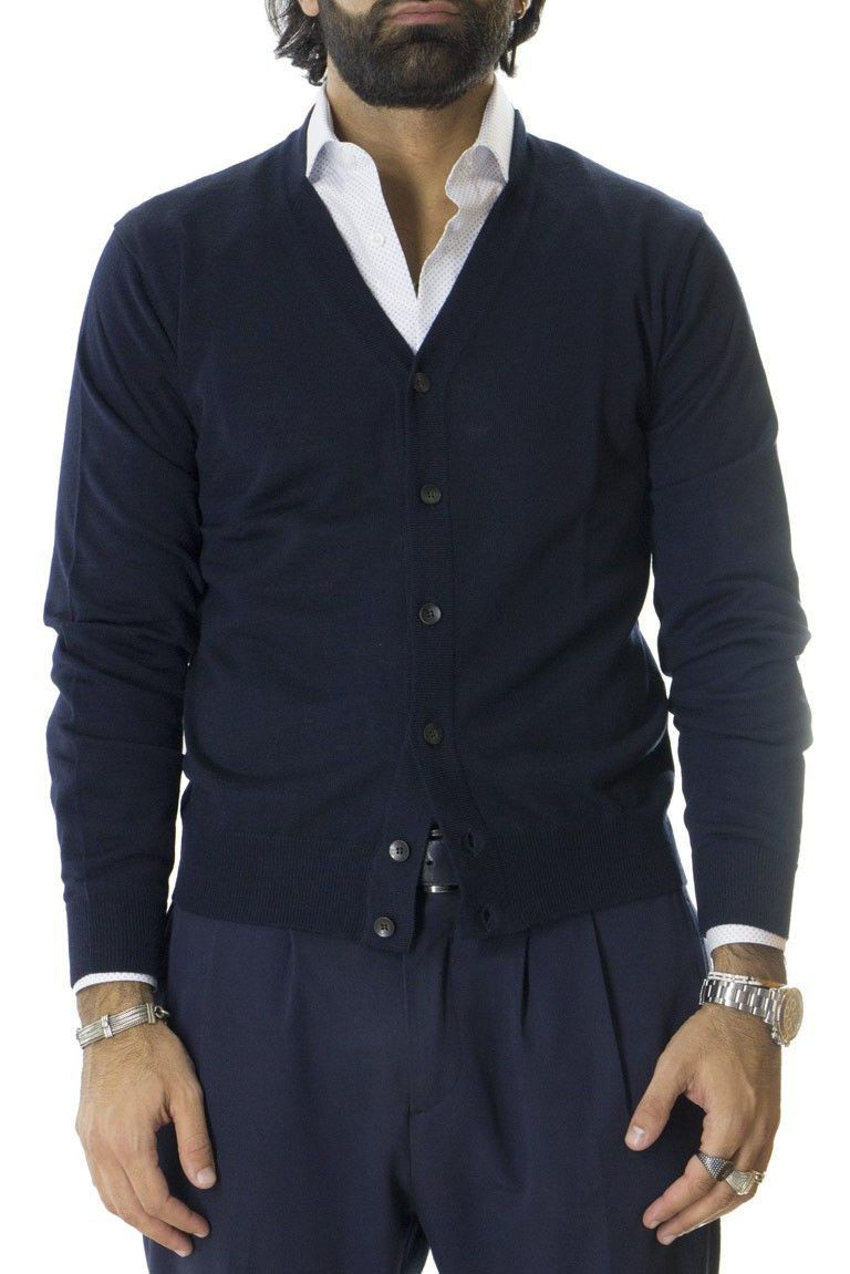 Cardigan uomo 6 bottoni misto merinos invernale regular fit