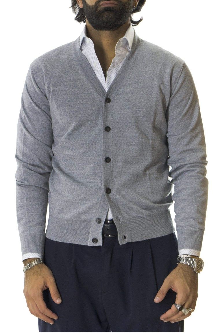 Cardigan uomo 6 bottoni misto merinos invernale regular fit