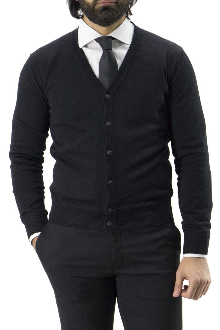 Cardigan uomo 6 bottoni misto merinos invernale regular fit