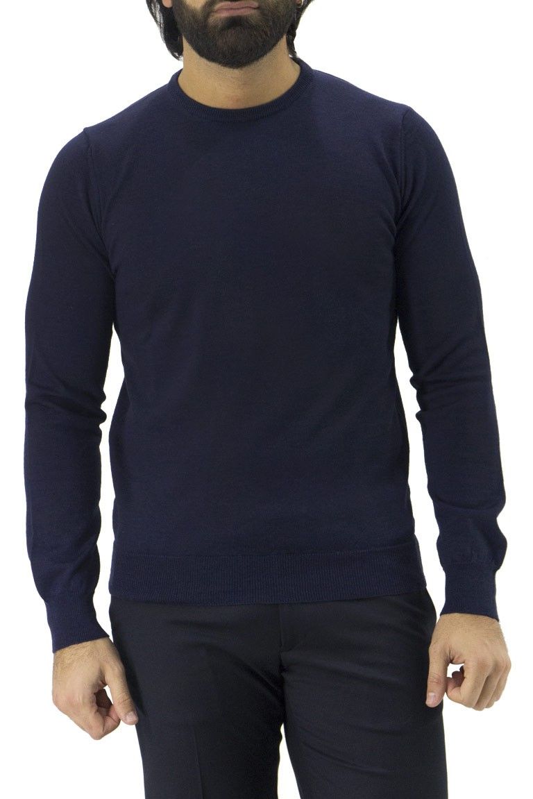 Maglioncino uomo girocollo misto merinos  invernale regular elasticizzato