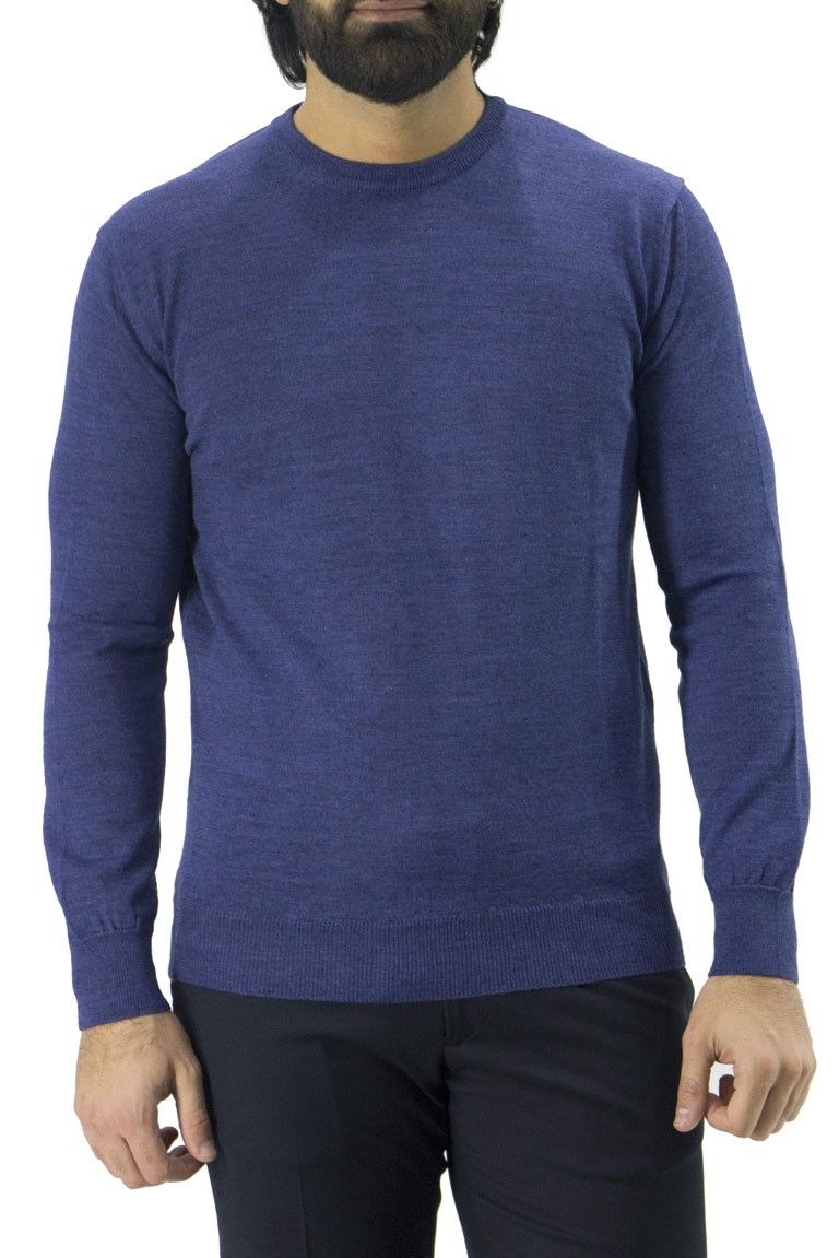 Maglioncino uomo girocollo misto merinos  invernale regular elasticizzato