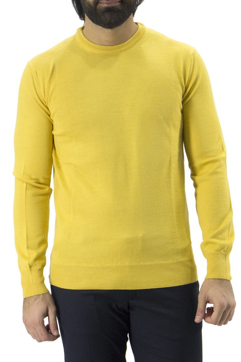 Maglioncino uomo girocollo misto merinos  invernale regular elasticizzato