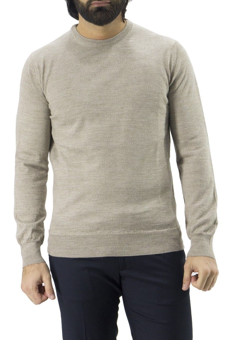Maglioncino uomo girocollo misto merinos  invernale regular elasticizzato