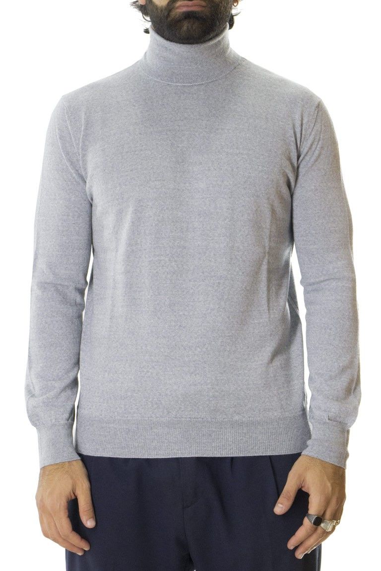 Maglioncino uomo collo alto misto merinos tinta unita invernale regular
