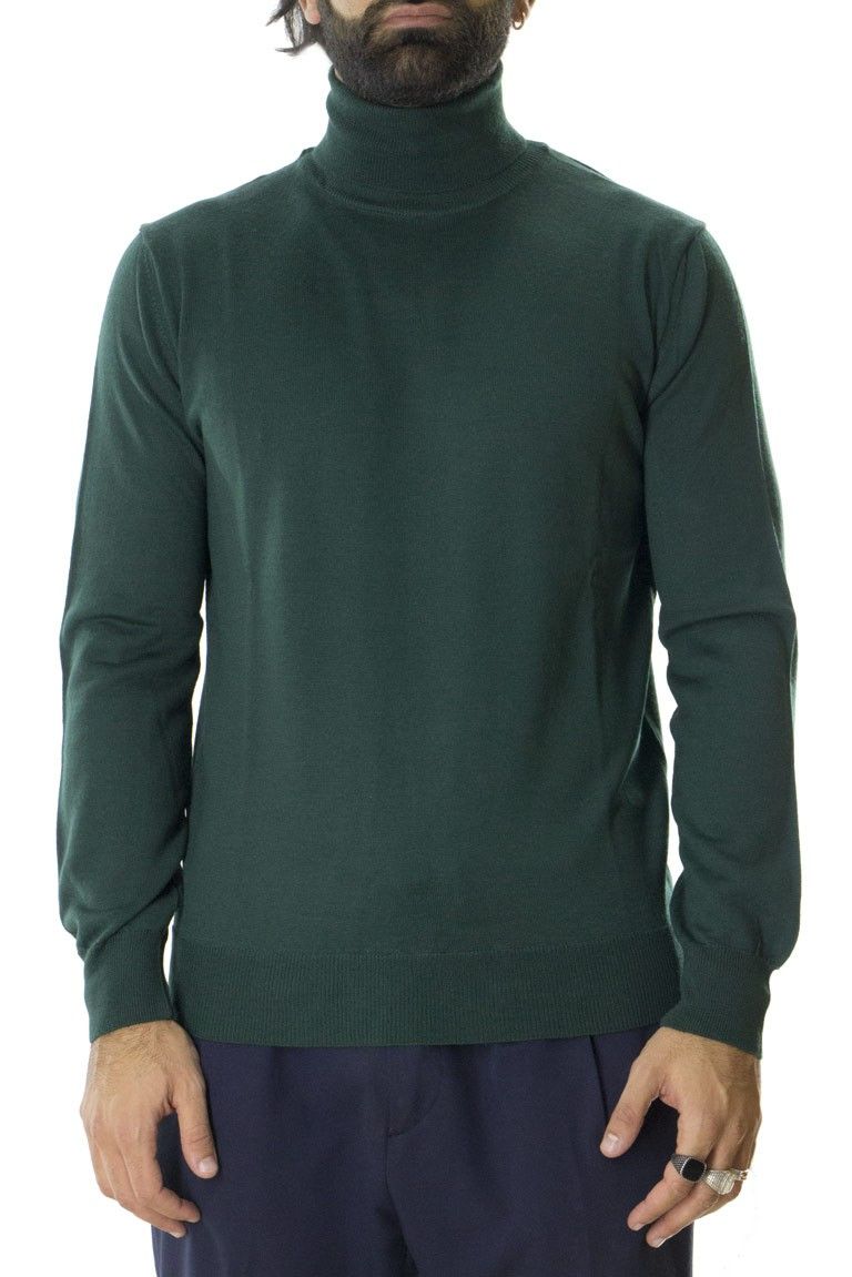 Maglioncino uomo collo alto misto merinos tinta unita invernale regular