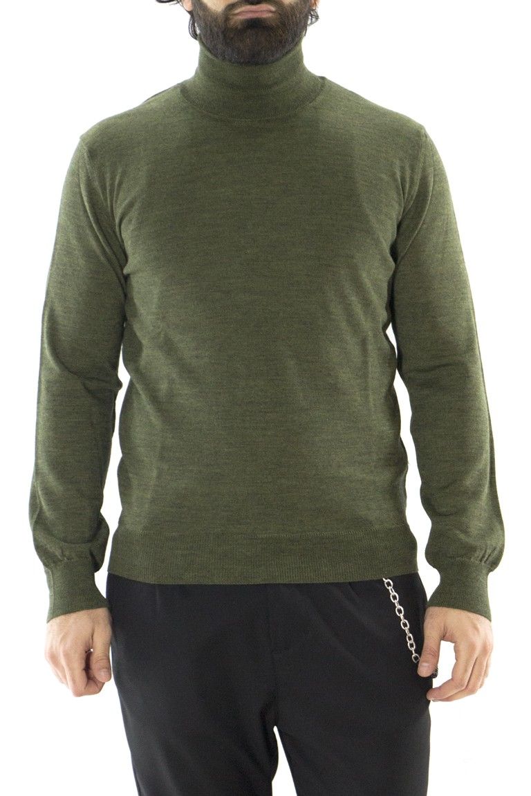 Maglioncino uomo collo alto misto merinos tinta unita invernale regular