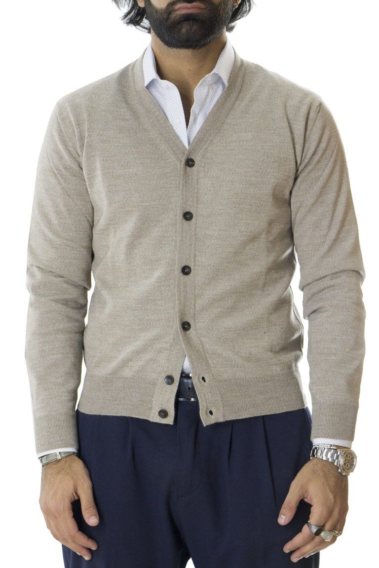 Cardigan uomo 6 bottoni misto merinos invernale regular fit
