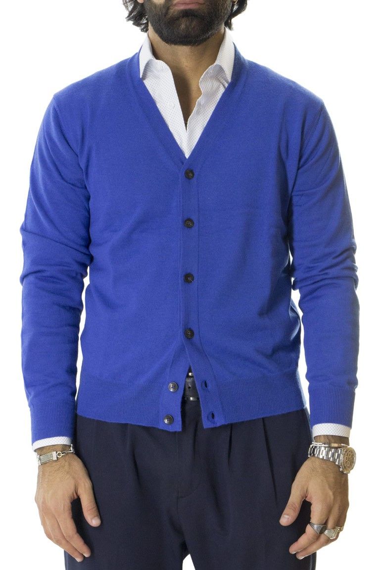 Cardigan uomo 6 bottoni misto merinos invernale regular fit