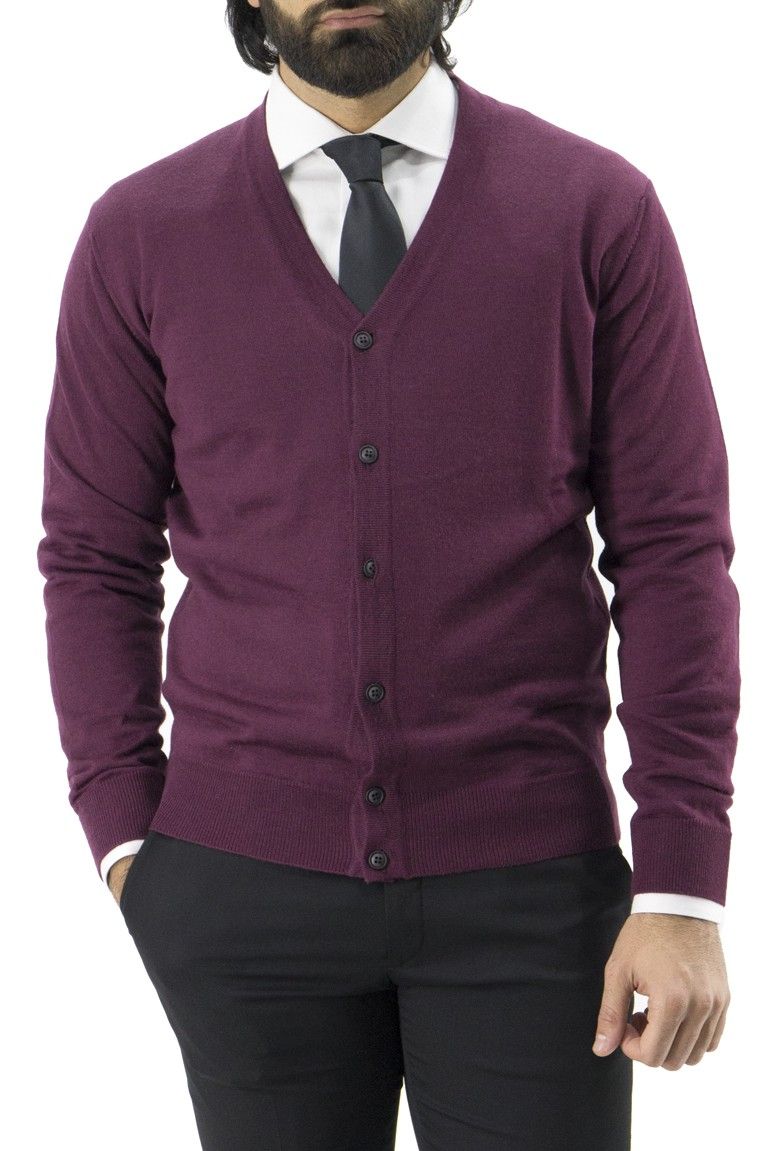 Cardigan uomo 6 bottoni misto merinos invernale regular fit