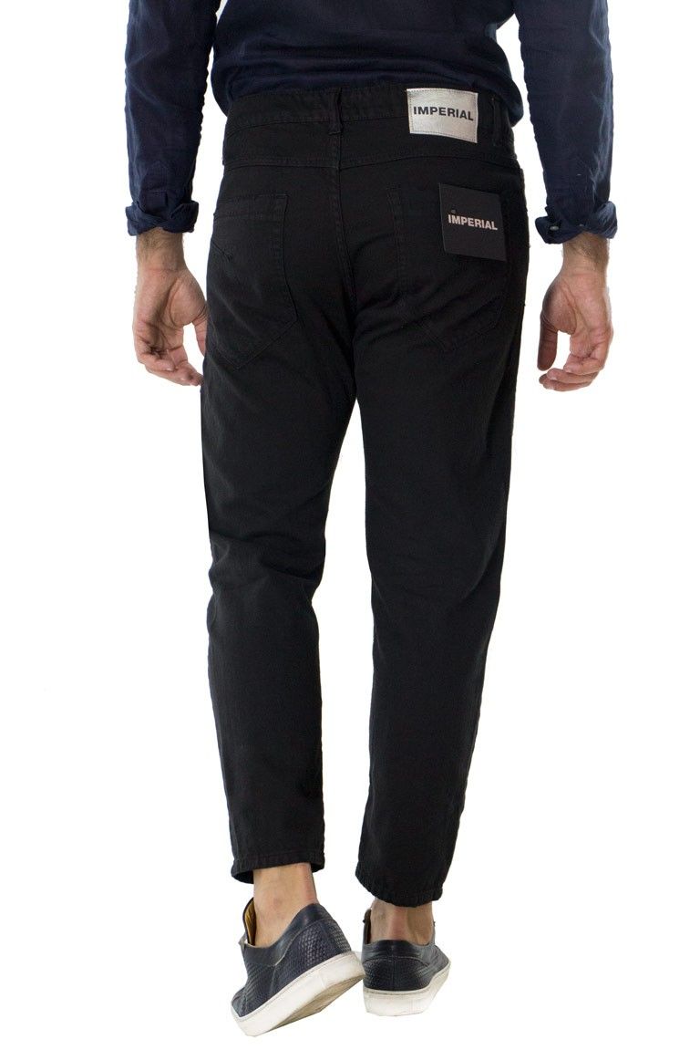 Jeans uomo cotone 100% casual regular fit 5 tasche con lievi rotture