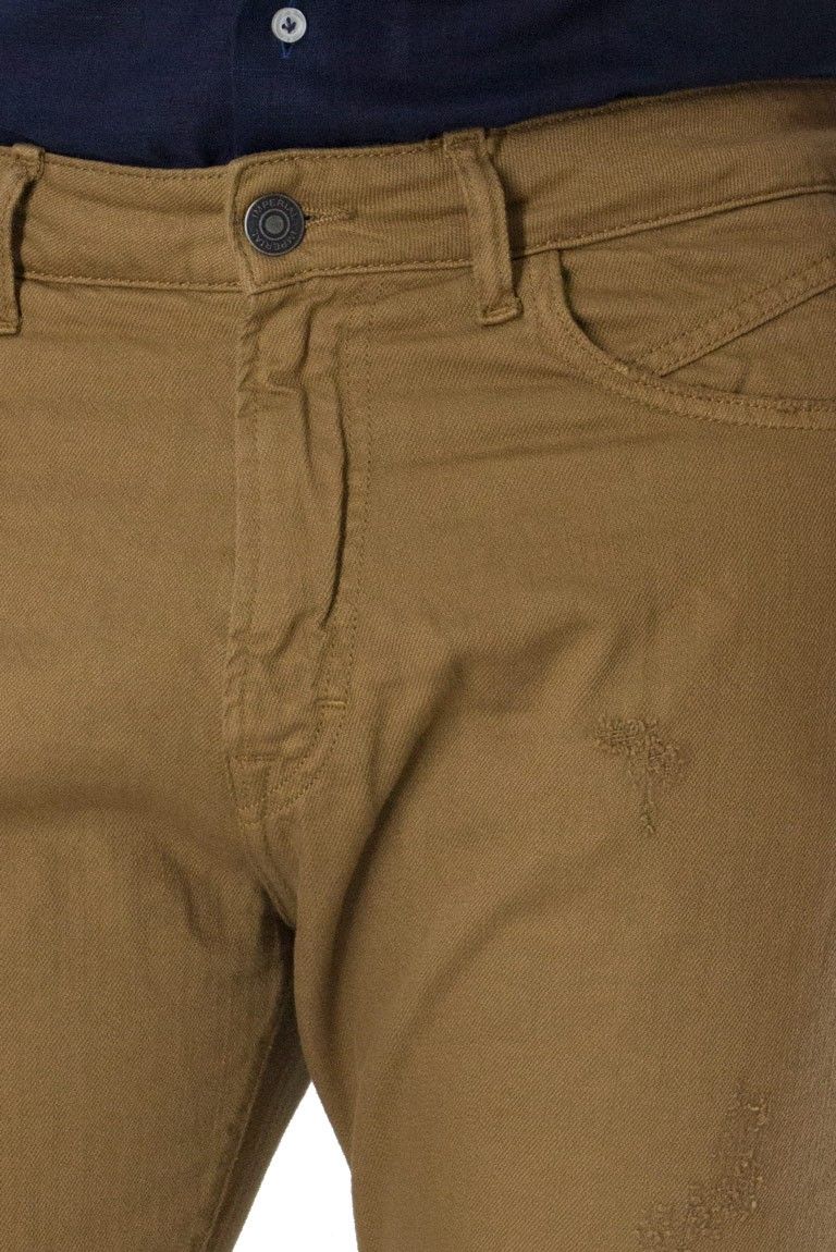 Jeans uomo cotone 100% casual regular fit 5 tasche con lievi rotture