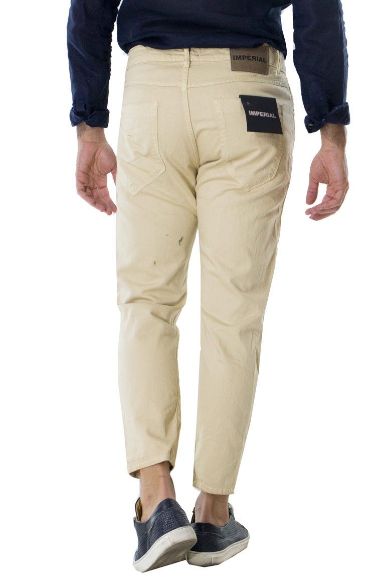 Jeans uomo cotone 100% casual regular fit 5 tasche con lievi rotture