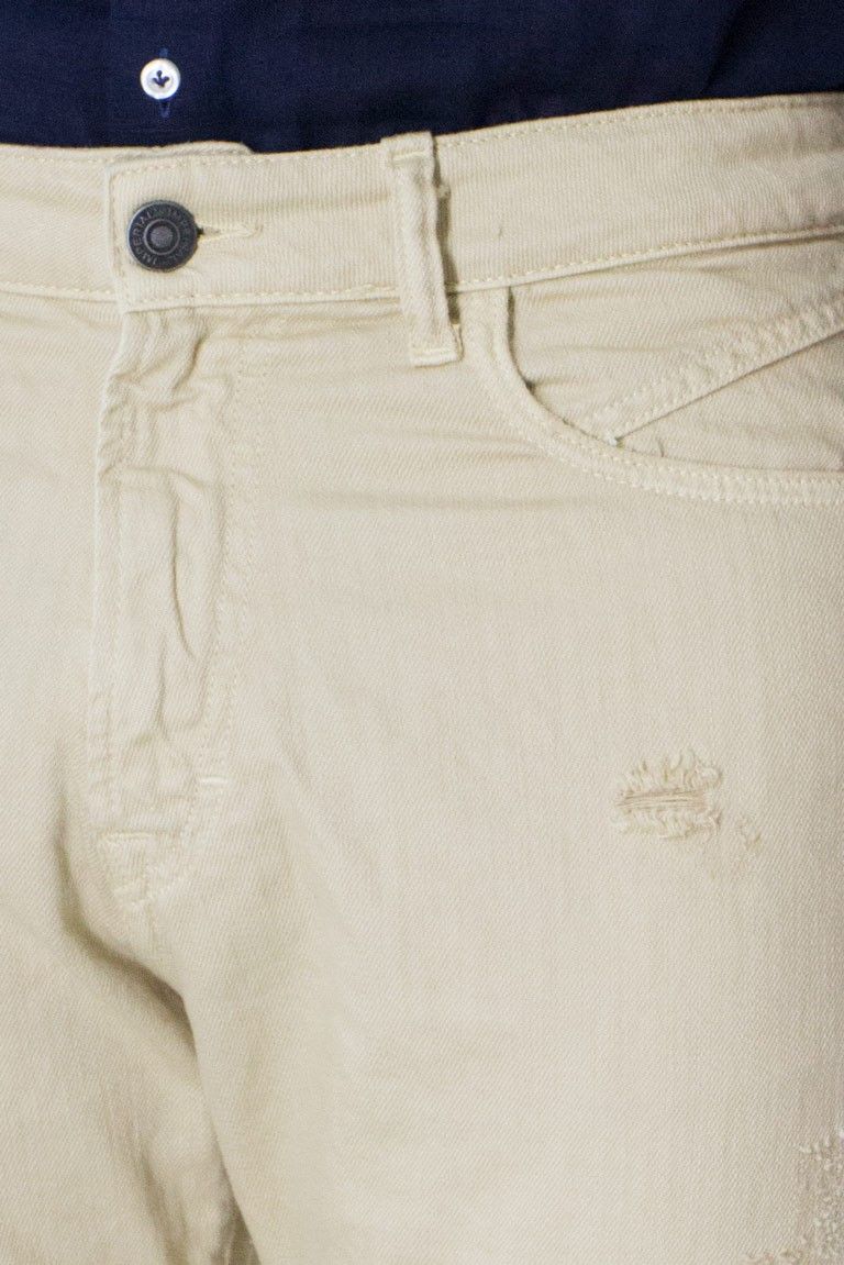 Jeans uomo cotone 100% casual regular fit 5 tasche con lievi rotture
