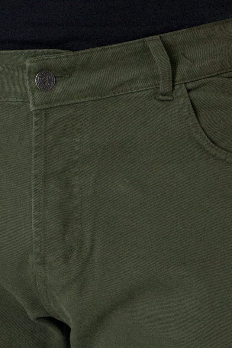 Pantalone uomo slim fit 5 tasche nero verde elastico invernale in cotone