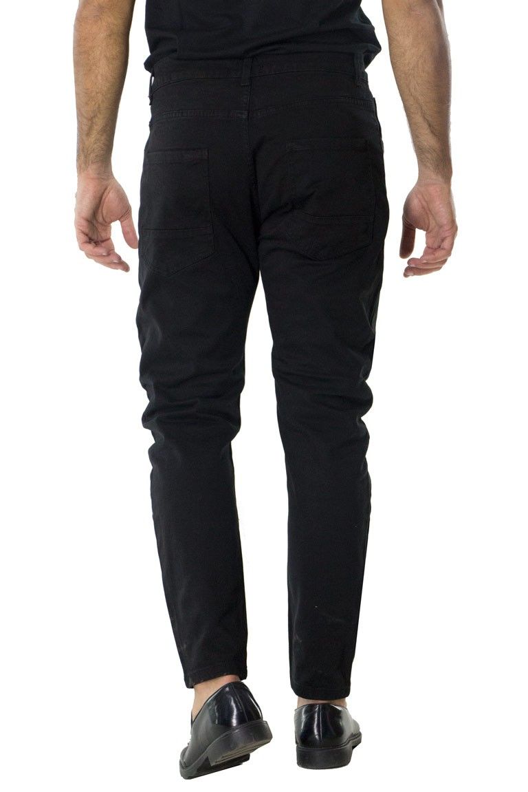 Pantalone uomo slim fit 5 tasche nero verde elastico invernale in cotone