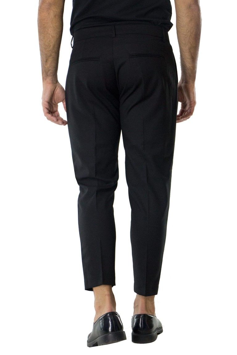 Pantalone uomo cavallo basso tasca america elastico con pence regular classico