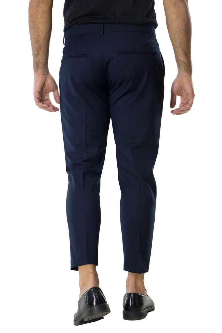 Pantalone uomo cavallo basso tasca america elastico con pence regular classico