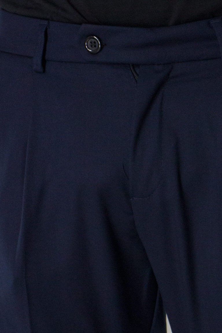 Pantalone uomo cavallo basso tasca america elastico con pence regular classico