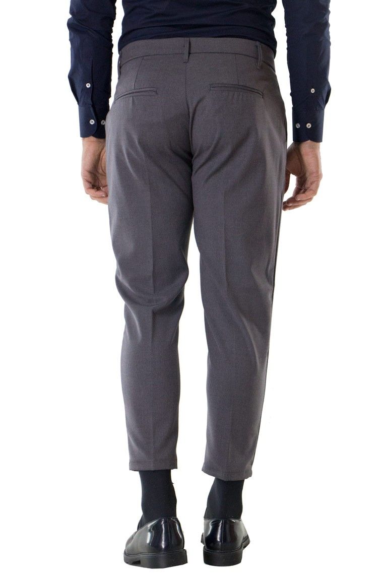 Pantalone uomo cavallo basso tasca america elastico con pence regular classico