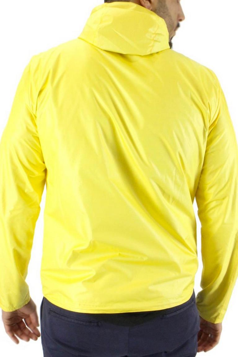 Giubbino da uomo in nylon tinta unita reversibile fantasia con cappuccio