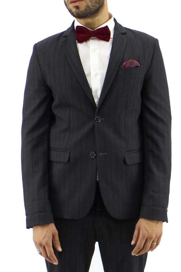 Giacca casual da uomo invernale monopetto slim fantasia riga