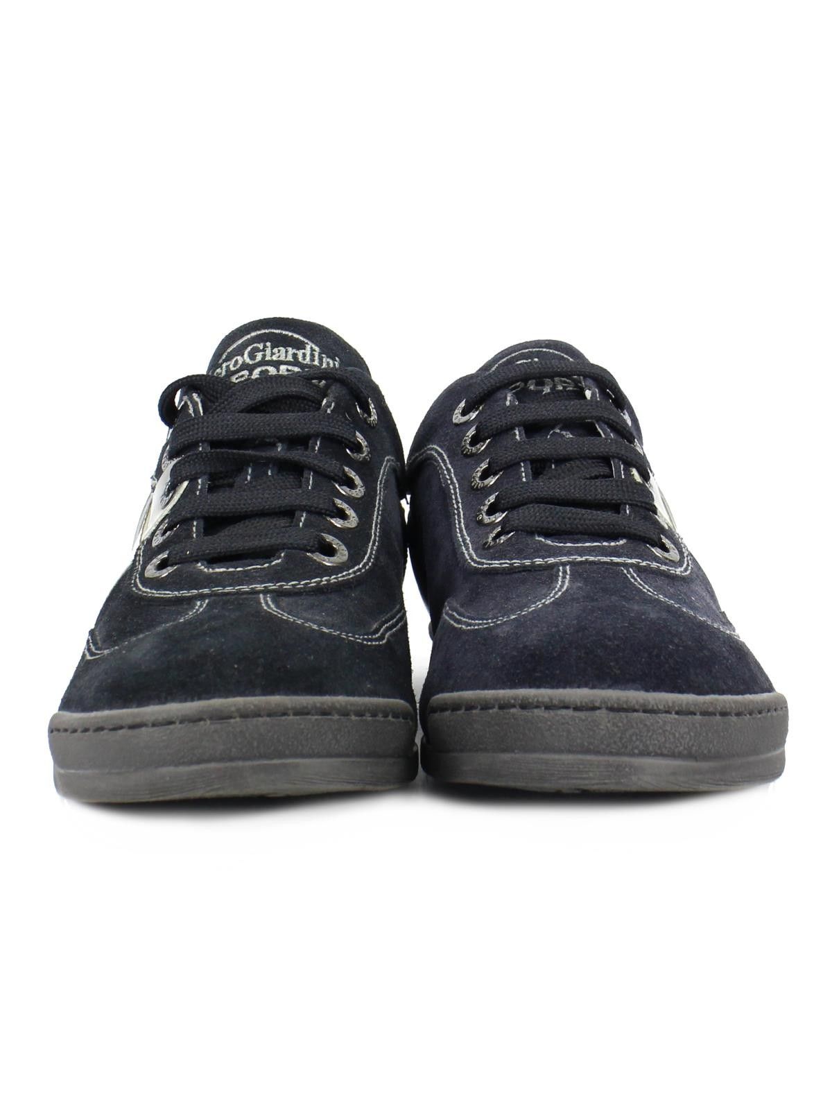 Sneakers uomo basse blu sportive nero giardini logate
