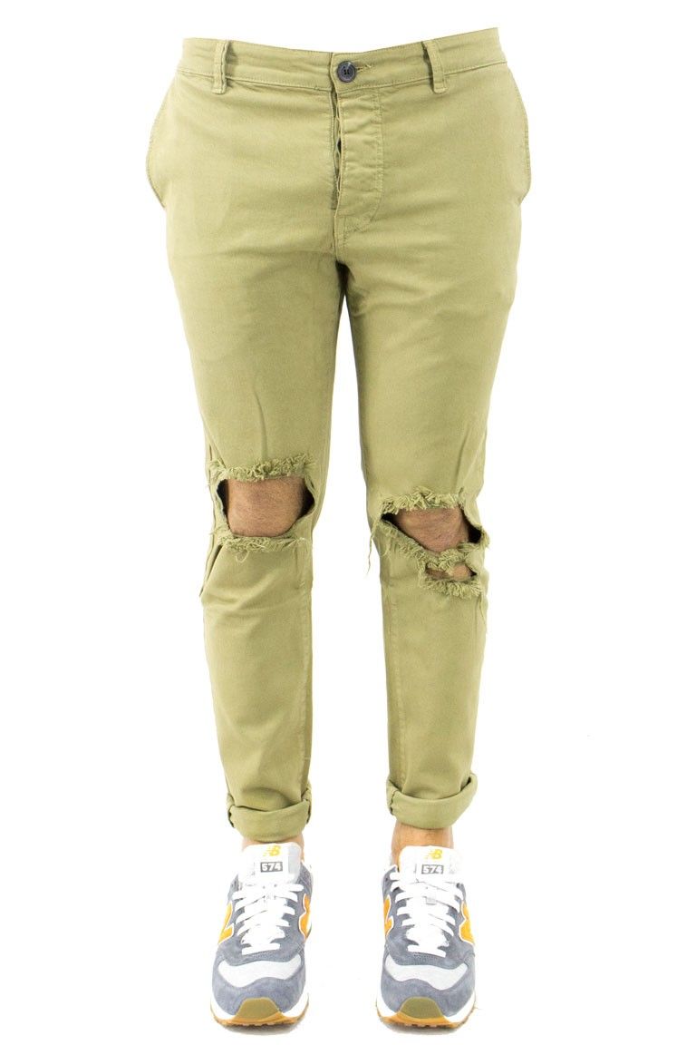 PANTALONE UOMO TASCA AMERICA CON ROTTURE SLIM FIT