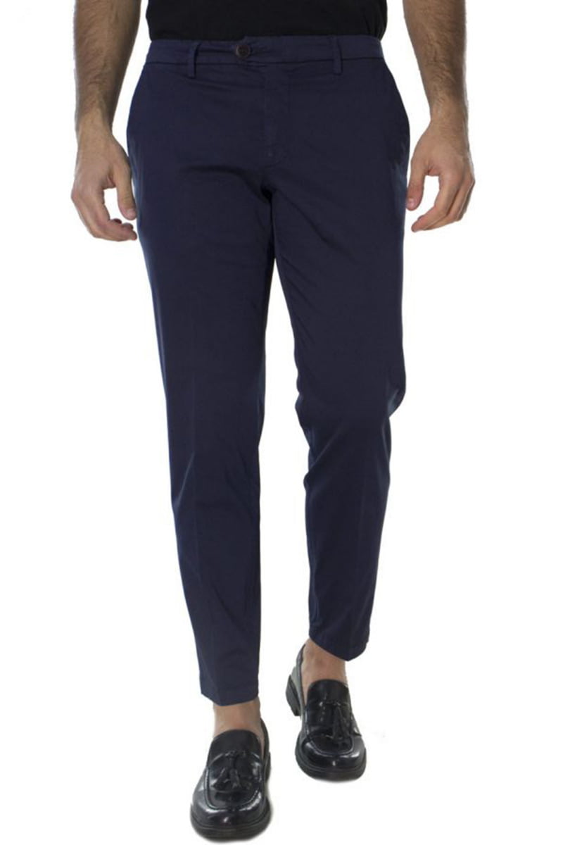 Pantalone Uomo in cotone Elasticizzato con tasca america tinta unita
