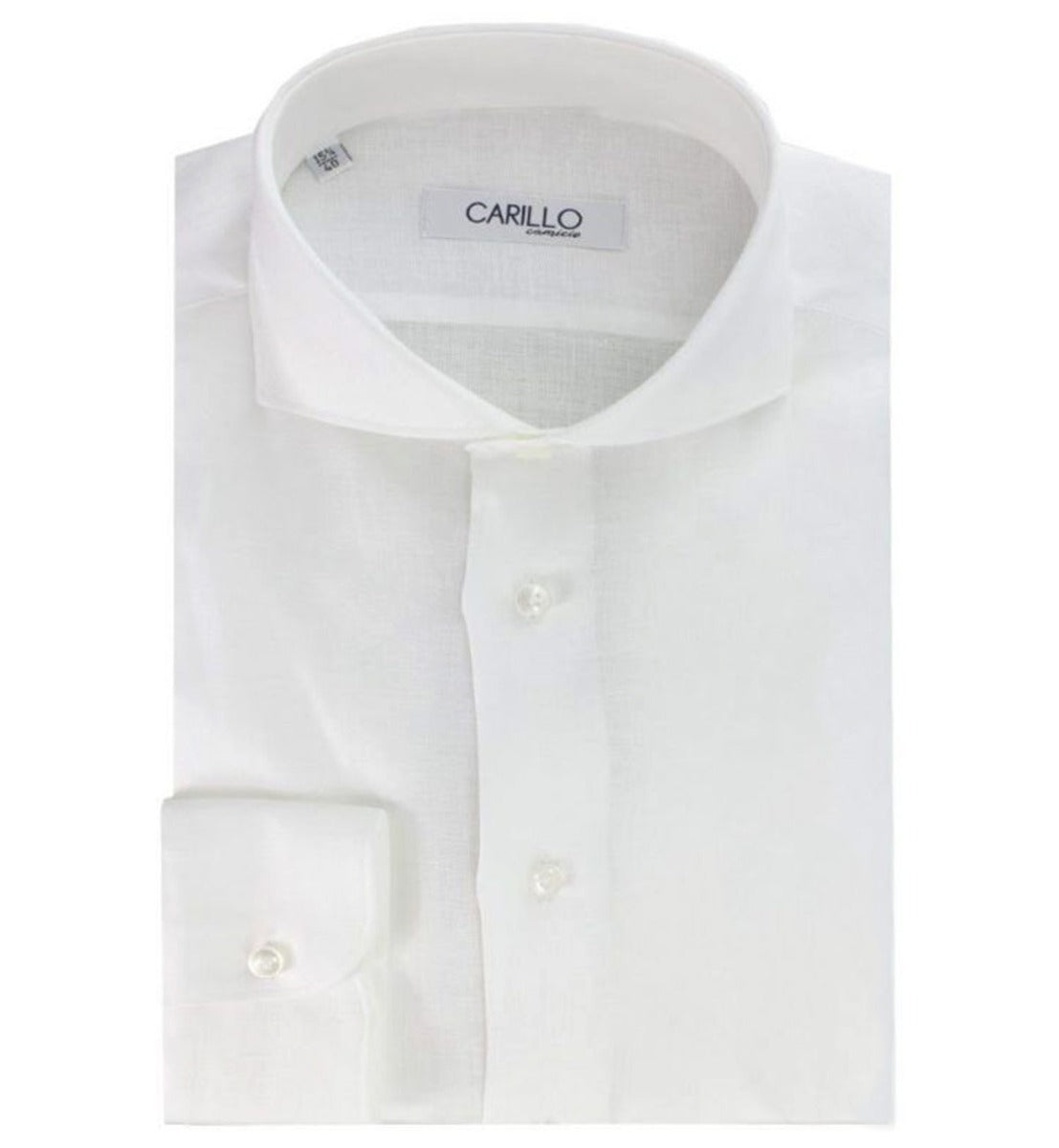 Camicia uomo regular fit in puro lino tinta unita collo francese