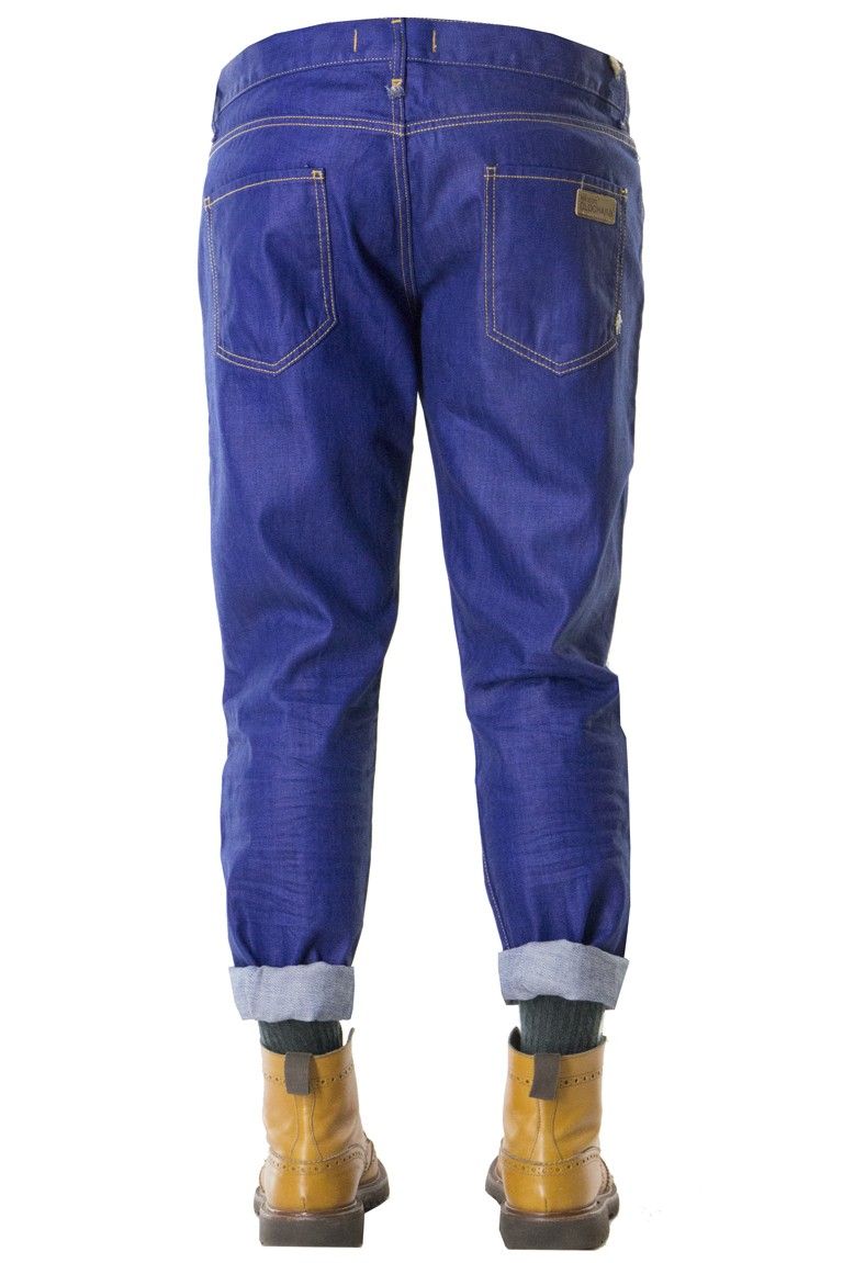 Jeans da uomo in cotone modello 5 tasche bluette regular fit