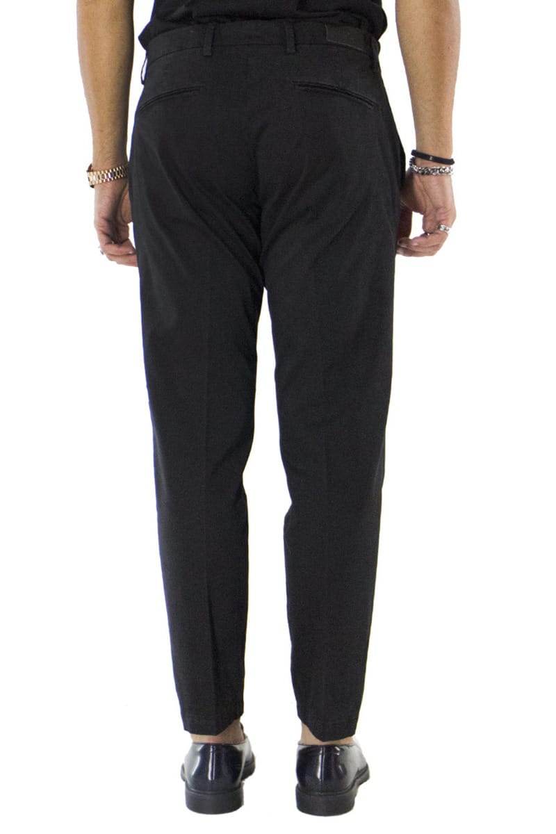 Pantaloni uomo cotone nero invernali elasticizzati tasca america slim fit made in Italy