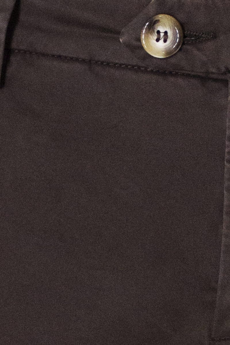 Pantaloni di cotone uomo marrone invernali elasticizzati tasca america slim fit made in Italy