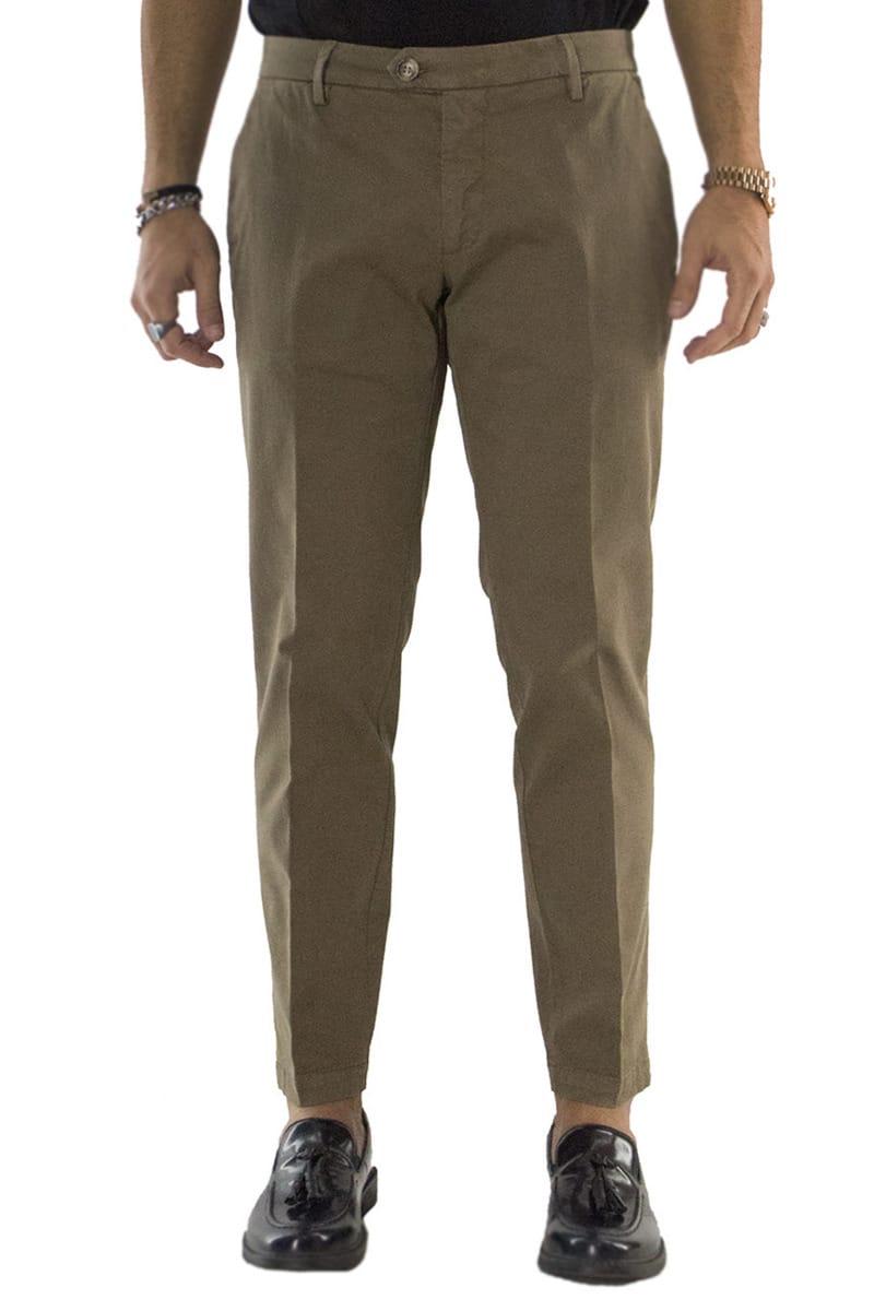 Pantaloni cotone uomo fango invernali elasticizzati tasca america slim fit made in Italy