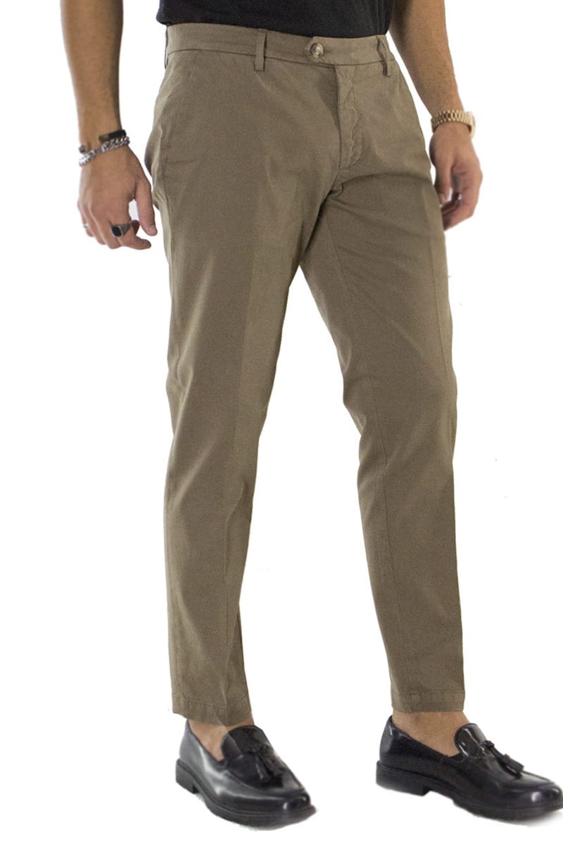 Pantaloni cotone uomo fango invernali elasticizzati tasca america slim fit made in Italy