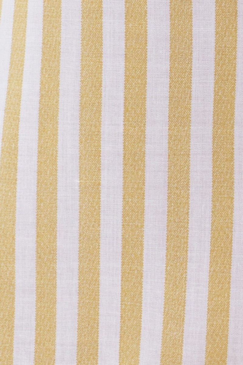 Camicia Uomo righe larghe Ocra In Viscosa vestibilita comoda Collo Italiano Piccolo