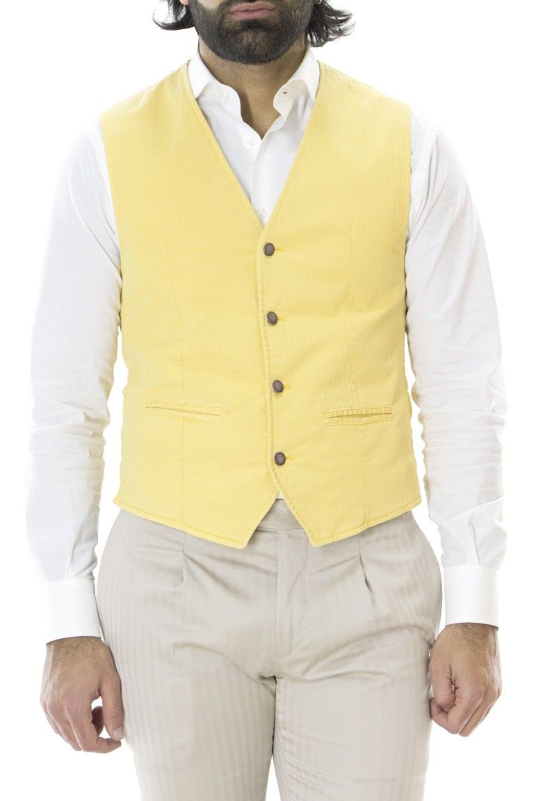 Gilet da uomo estivo in cotone slim fit fantasia riga tono su tono
