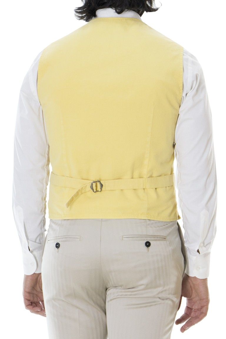 Gilet da uomo estivo in cotone slim fit fantasia riga tono su tono