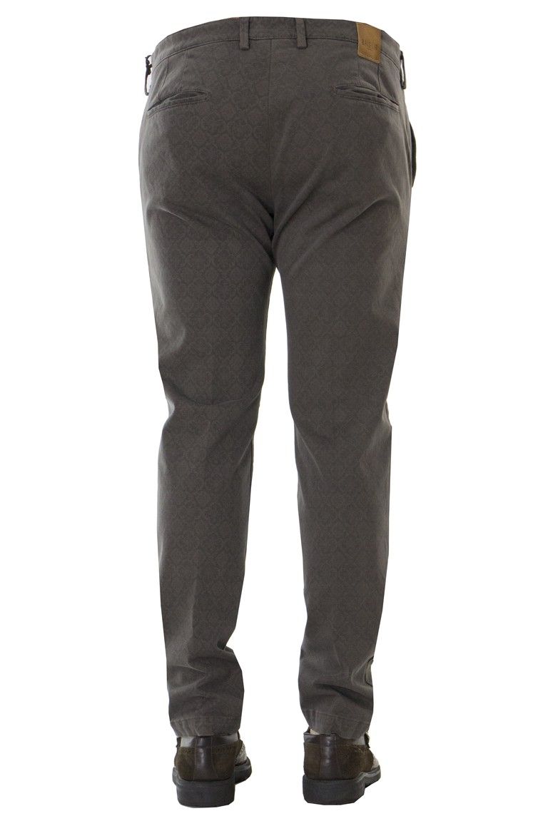 PANTALONE UOMO TASCA AMERICA IN COTONE FANTASIA DAMASCATO