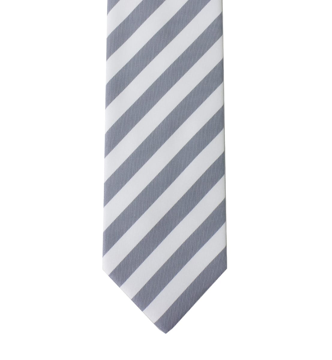 Cravatta uomo grigia righe diagonali bianche 8cm di larghezza made in italy